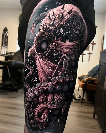 Tattoo by Diego at Sample Tattoo Shop, Cancun
